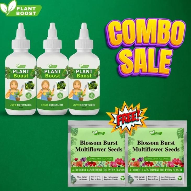 COMBO DEAL - PLANT BOOST 3 WITH FLOWER SEEDS PACK OF 2