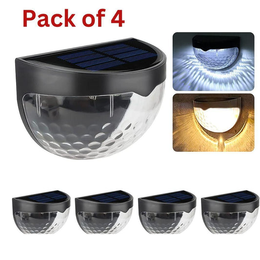 Solar Fence Lights - Modern Outdoor Lighting for Steps, Patios & Pathways (Pack of 4 / Pack of 8)